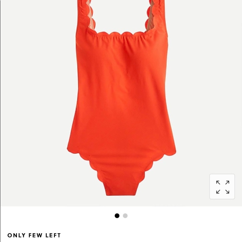 J.Crew scallop pique scoop-back one piece swimsuit